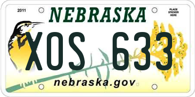 NE license plate XOS633