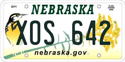 NE license plate XOS642