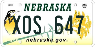 NE license plate XOS647
