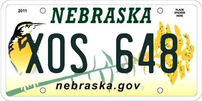 NE license plate XOS648