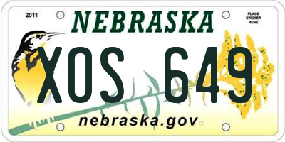 NE license plate XOS649