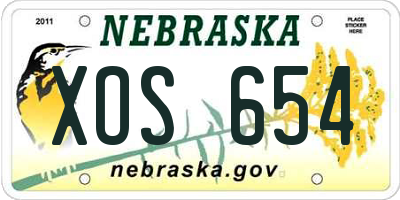 NE license plate XOS654