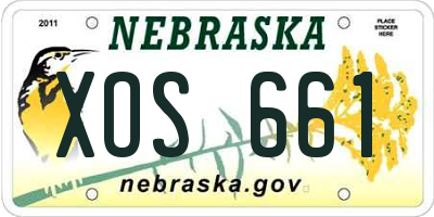 NE license plate XOS661