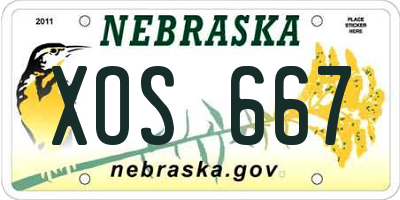 NE license plate XOS667
