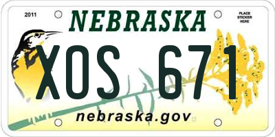 NE license plate XOS671
