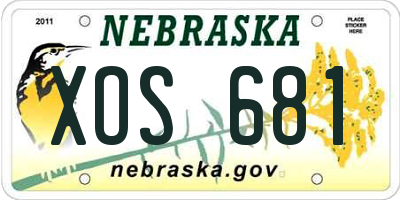 NE license plate XOS681