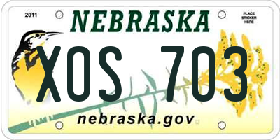 NE license plate XOS703
