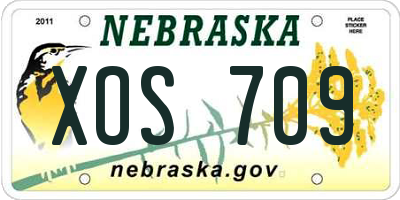 NE license plate XOS709