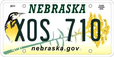 NE license plate XOS710