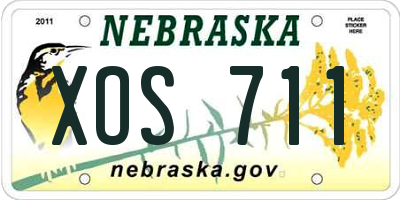 NE license plate XOS711