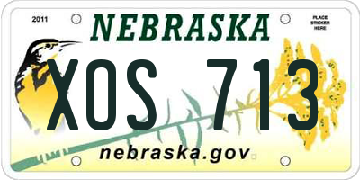 NE license plate XOS713
