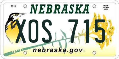 NE license plate XOS715