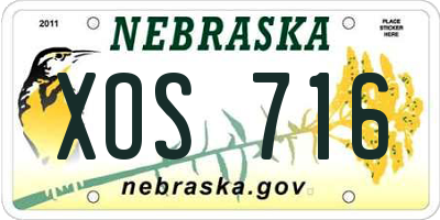 NE license plate XOS716