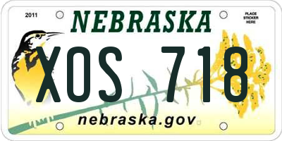 NE license plate XOS718
