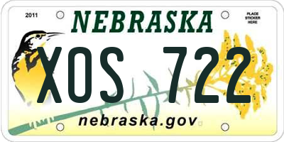 NE license plate XOS722