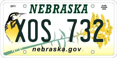 NE license plate XOS732