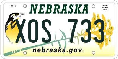 NE license plate XOS733