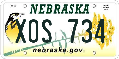 NE license plate XOS734