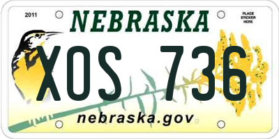 NE license plate XOS736
