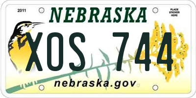 NE license plate XOS744