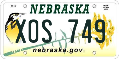 NE license plate XOS749