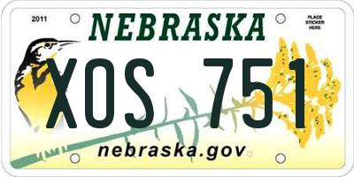 NE license plate XOS751