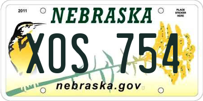 NE license plate XOS754
