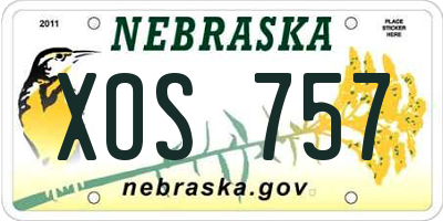 NE license plate XOS757