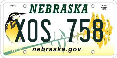 NE license plate XOS758
