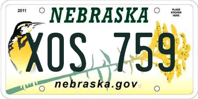 NE license plate XOS759