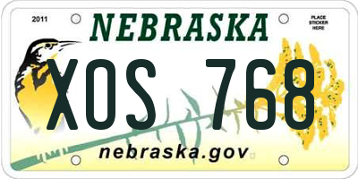 NE license plate XOS768