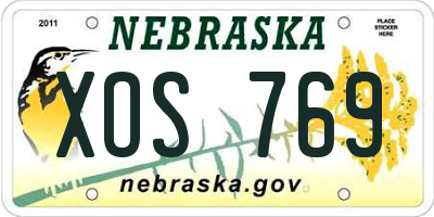 NE license plate XOS769