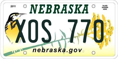 NE license plate XOS770