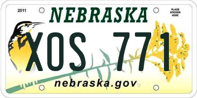 NE license plate XOS771