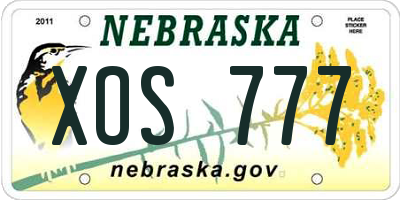 NE license plate XOS777