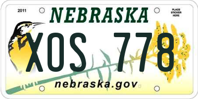 NE license plate XOS778