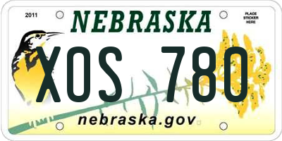 NE license plate XOS780