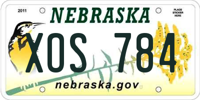 NE license plate XOS784