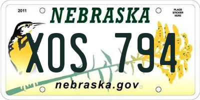 NE license plate XOS794