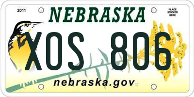 NE license plate XOS806