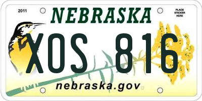 NE license plate XOS816
