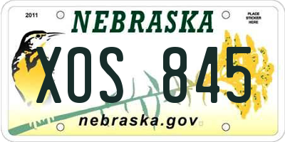 NE license plate XOS845