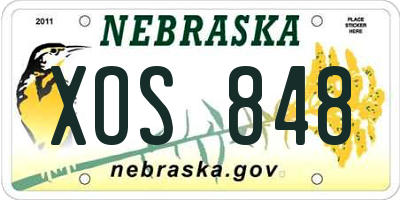 NE license plate XOS848