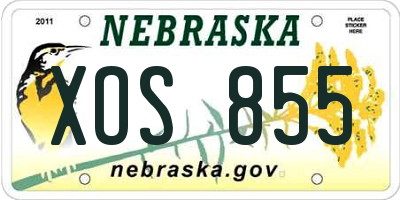 NE license plate XOS855