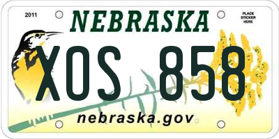NE license plate XOS858