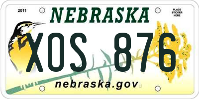 NE license plate XOS876