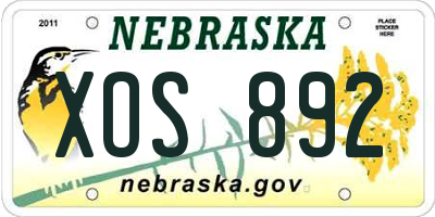 NE license plate XOS892