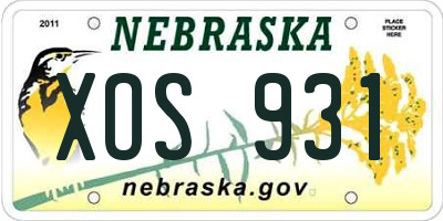 NE license plate XOS931
