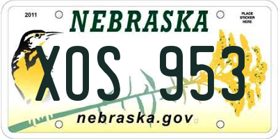 NE license plate XOS953