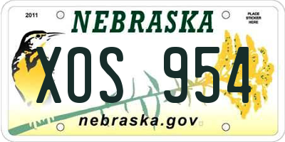 NE license plate XOS954